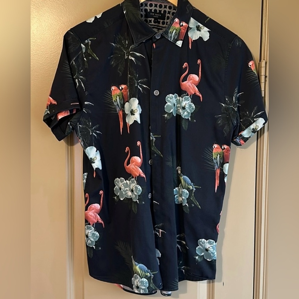 Ted Baker Short Sleeve Button Down (Sz 4 / M/L)